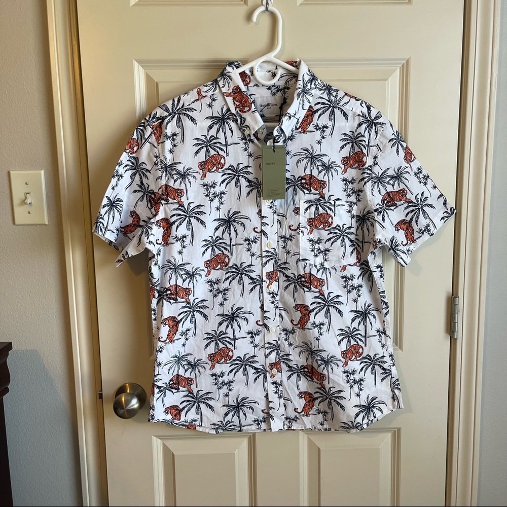 Men's Button Up Tiger Print